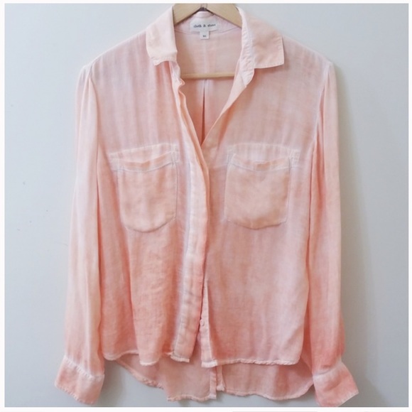 Anthropologie Cloth Stone Ombre Button Down Shirt - Picture 7 of 9